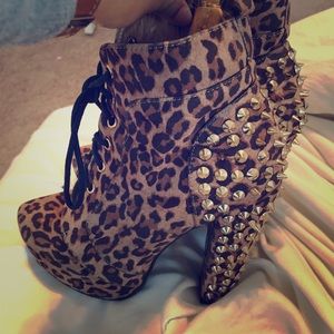 Spiked Cheetah print heels